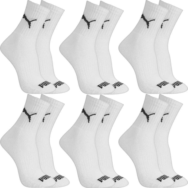 Kit 6 Pares Meias Puma Cano Médio Alto Algodão Meia Adulto Masculino Feminino Academia Original